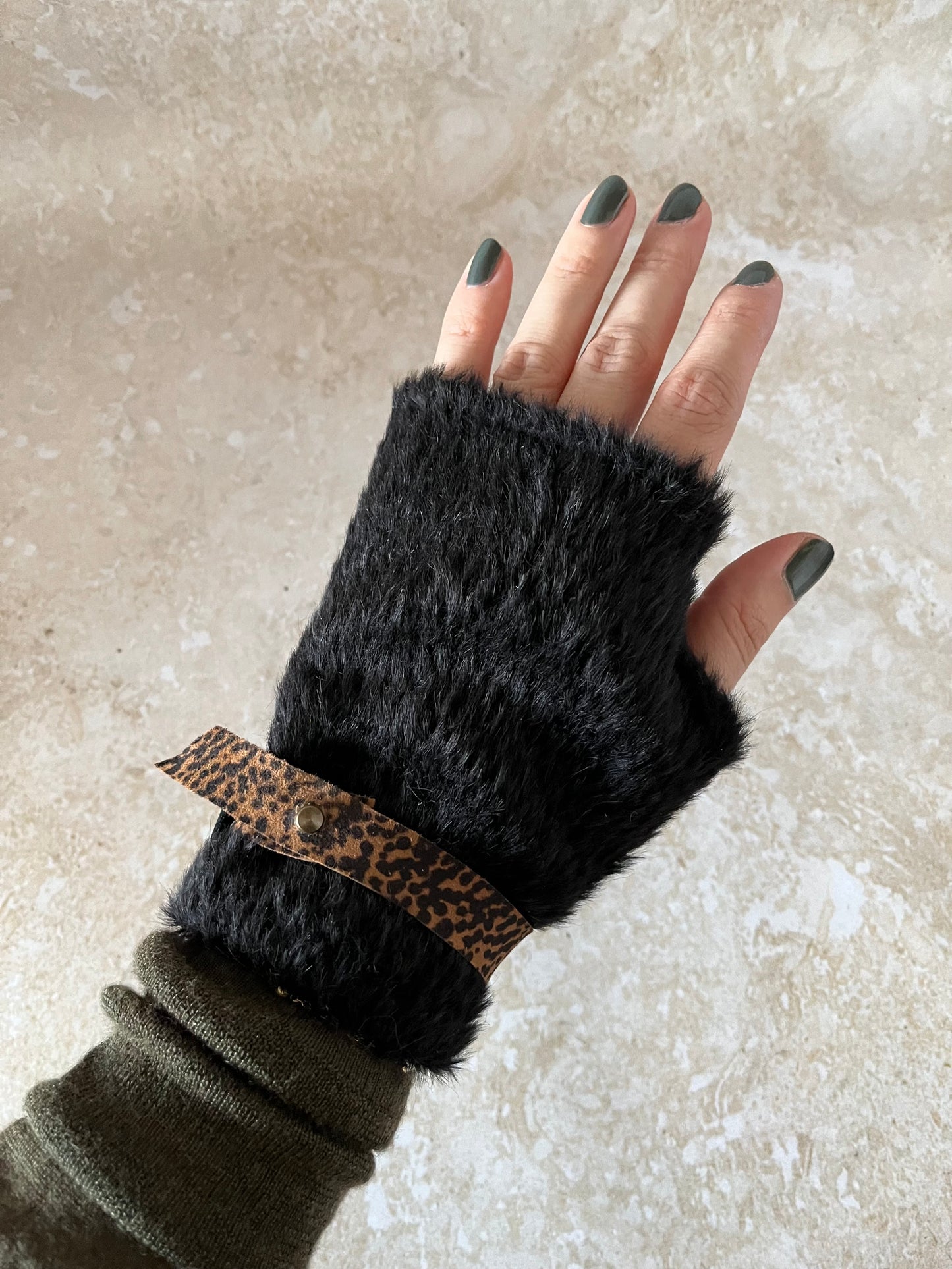 Kratke rukavice za odrasle - crne