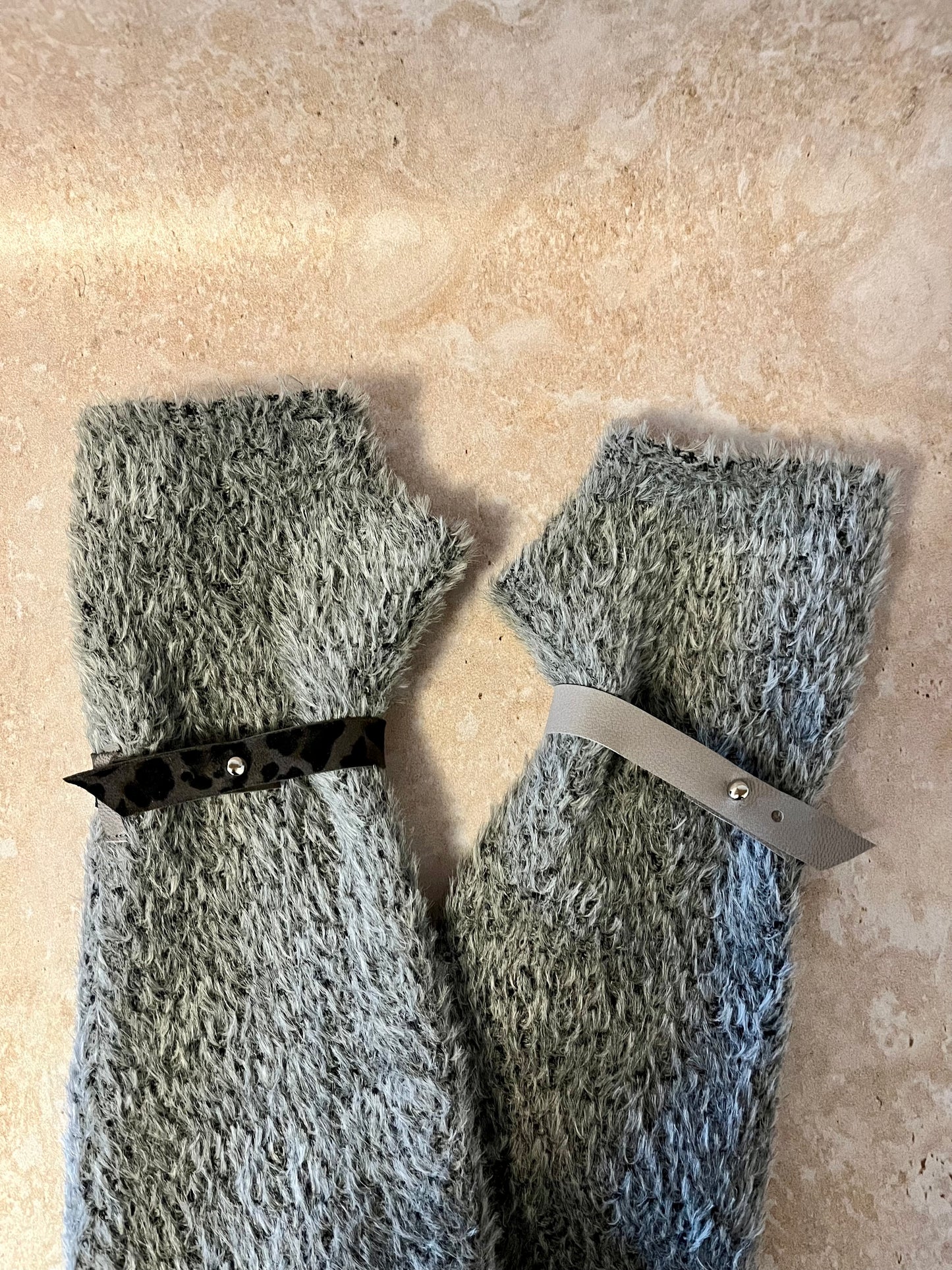 Duge vunene rukavice za odrasle - sive